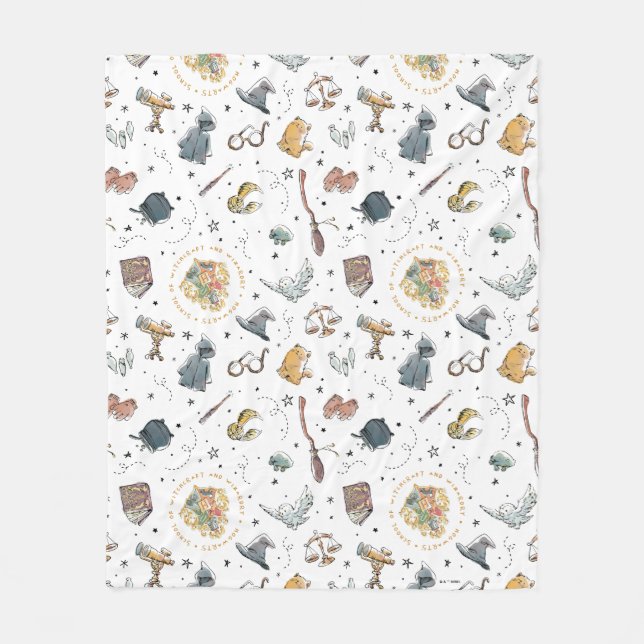 Couverture Polaire Motif d'icônes HARRY POTTER™ (Devant)