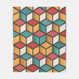 Couverture Polaire Motif d'illusion d'optique de cube 3D vibrant