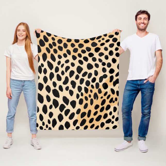 Couverture Polaire Motif d'impression Cheetah (En situation)