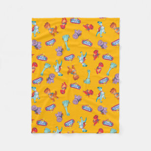 Couverture Polaire Motif Dino Ranch sur Jaune