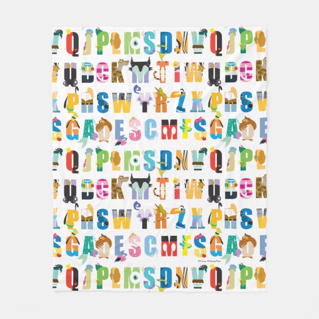 Couverture Polaire Motif Disney Alphabet Mania (Devant)