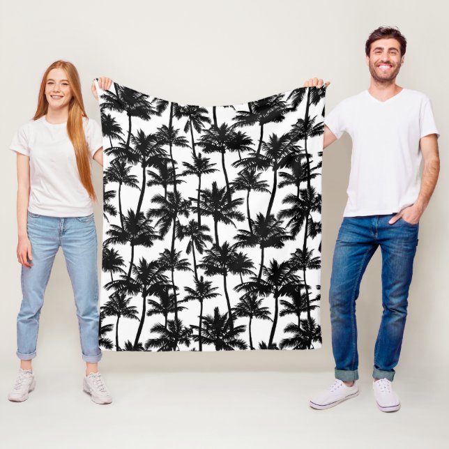 Couverture Polaire Motif d'ombre Palm Tree (En situation)