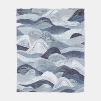 Couverture Polaire Motif d'onde aquarelle. Arrière - plan sans coutur