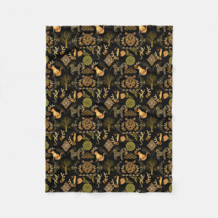 Couverture Polaire Motif d'or 03,bw Black BG