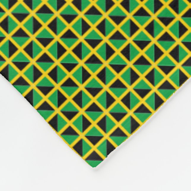 Couverture Polaire Motif Drapeau Jamaïque Patchwork (Coin)