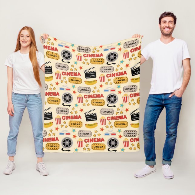 Couverture Polaire Motif du cinéma (En situation)