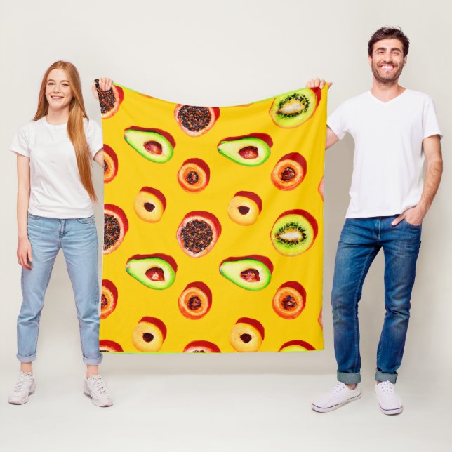 Couverture Polaire Motif élégant à base de fruits néons (En situation)