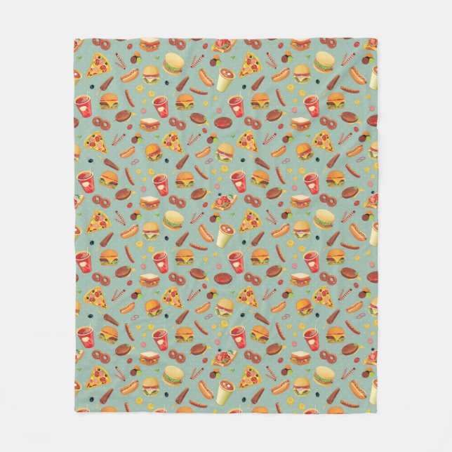 Couverture Polaire Motif élégant d'aliments de préparation rapide (Devant)