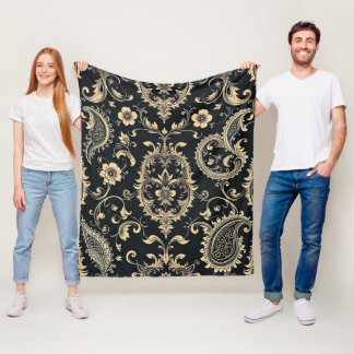 Couverture Polaire Motif élégant vintage paisley damassé