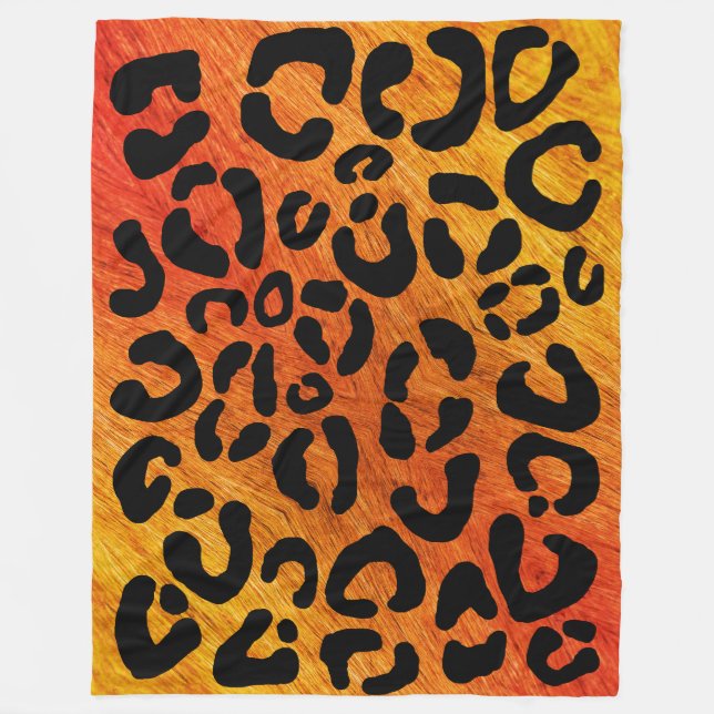 Couverture Polaire Motif Empreinte de léopard Fleece Blanket (Devant)