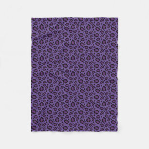 Couverture Polaire Motif Empreinte de léopard pourpre