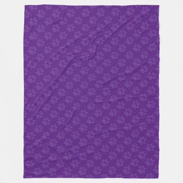 Couverture Polaire Motif Empreinte de patte pourpre (Devant)