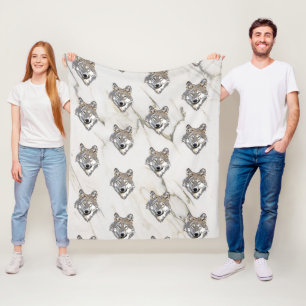 Couverture Polaire Motif en chef Wolf