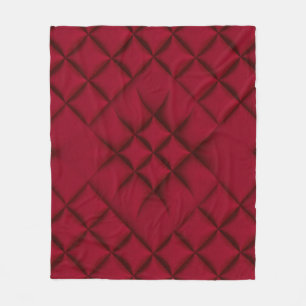 Couverture Polaire Motif en cuir matelassé rouge profond