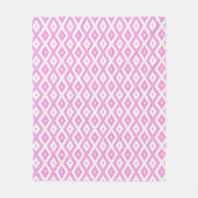 Couverture Polaire Motif en diamant rose et blanc (Devant)