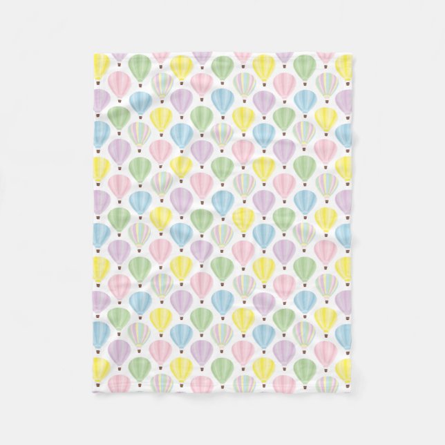 Couverture Polaire Motif en pastel chaud de ballon à air (Devant)