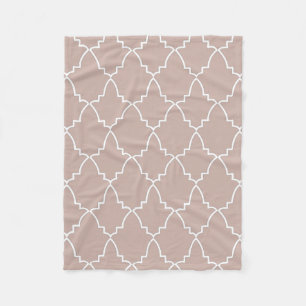 Couverture Polaire Motif en treillis marocain beige