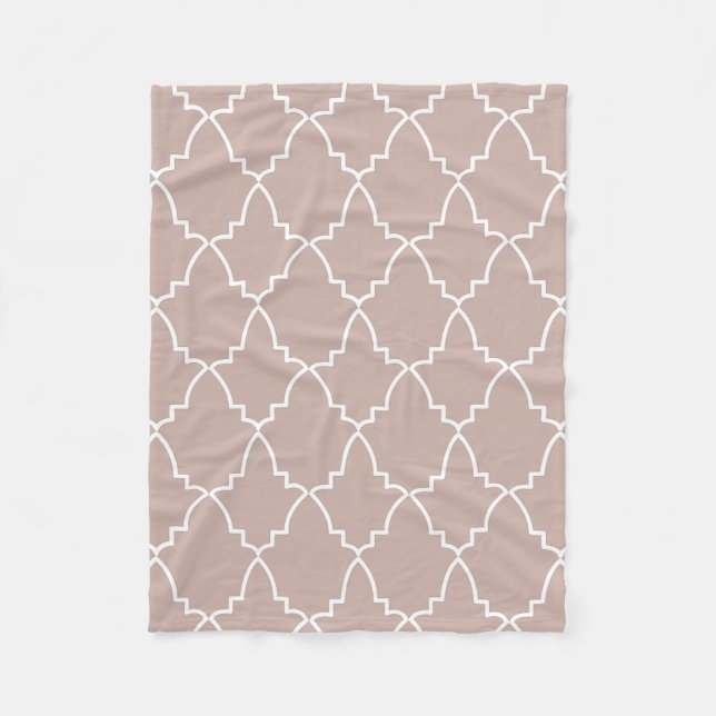 Couverture Polaire Motif en treillis marocain beige (Devant)