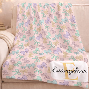 Couverture Polaire Motif esthétique personnalisé de nœud pastel