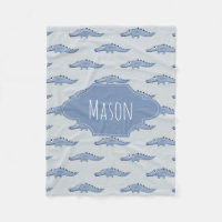 Motif et nom du crocodile de Boy's Cute Blue Safar
