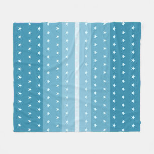 Couverture Polaire Motif étoile élégant sur rayures bleues