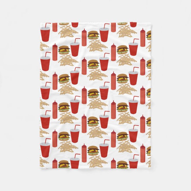 Couverture Polaire Motif Fast Food Burger Fries (Devant)