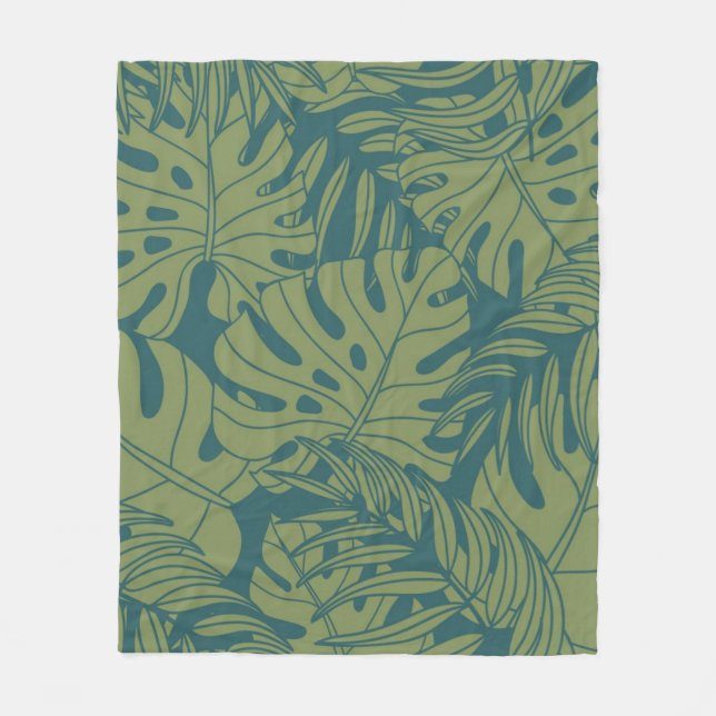 Couverture Polaire motif feuille (Devant)