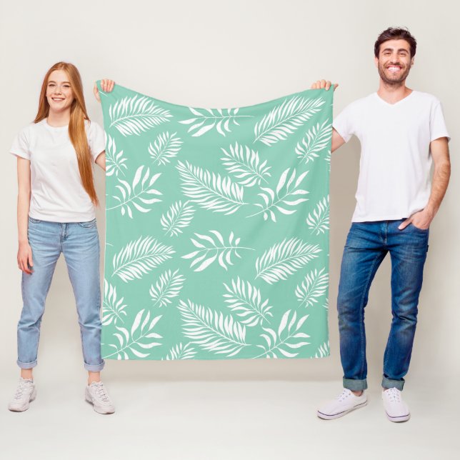 Couverture Polaire Motif feuille 14 (En situation)