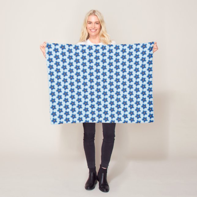 Couverture Polaire Motif Fleece Blanche (En situation)