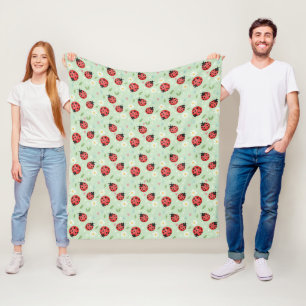 Couverture Polaire Motif Fleur de coccinelle