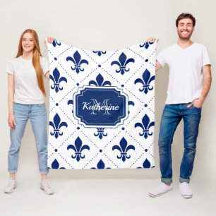 Couverture Polaire motif Fleur-De-lis