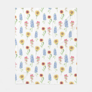 Couverture Polaire Motif Fleur sauvage du Texas