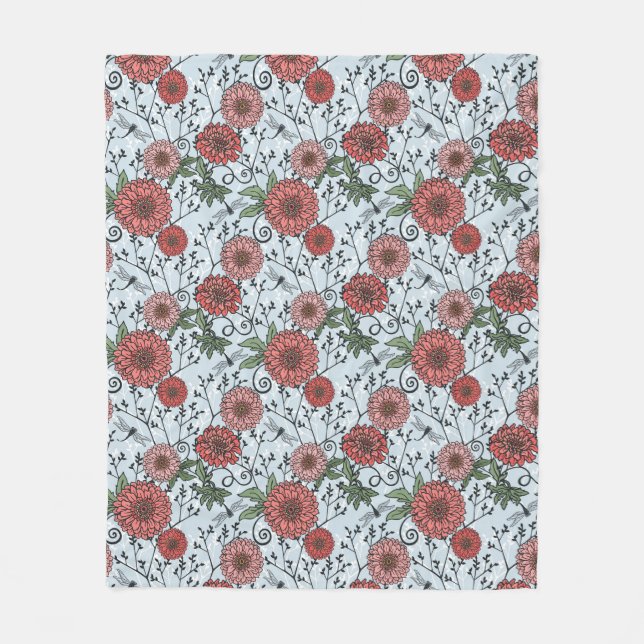 Couverture Polaire Motif floral 3 (Devant)