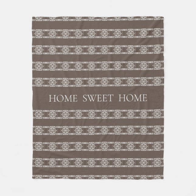 Couverture Polaire Motif floral abstrait moderne sur marron (Devant)