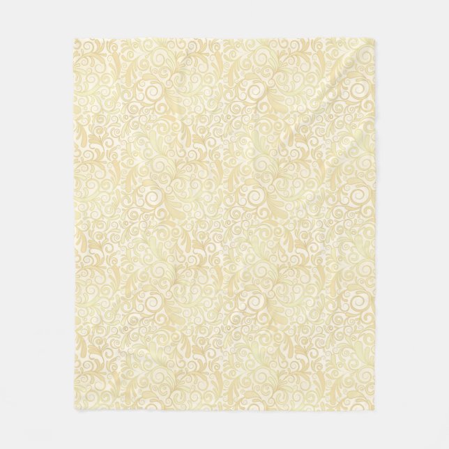 Couverture Polaire Motif floral de feuille d'or (Devant)