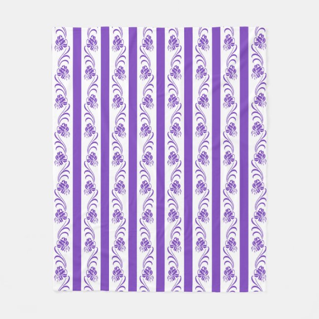 Couverture Polaire Motif floral de rayures (Devant)