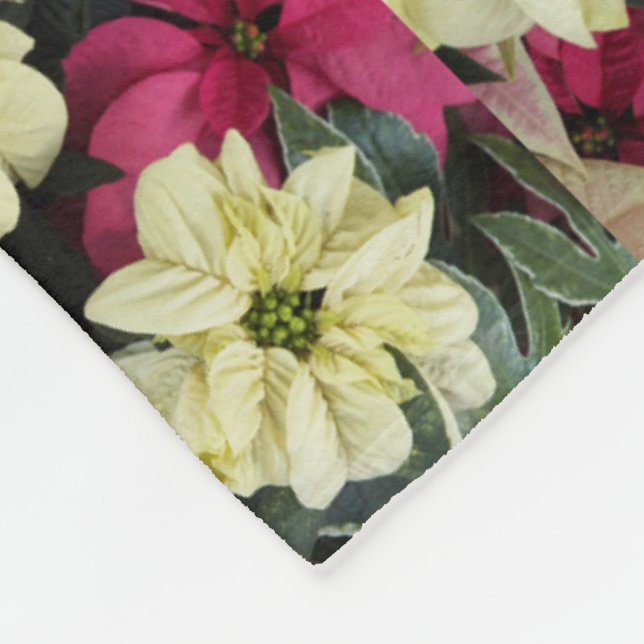 Couverture Polaire Motif Floral de vacances saisonnières Poinsettias (Coin)