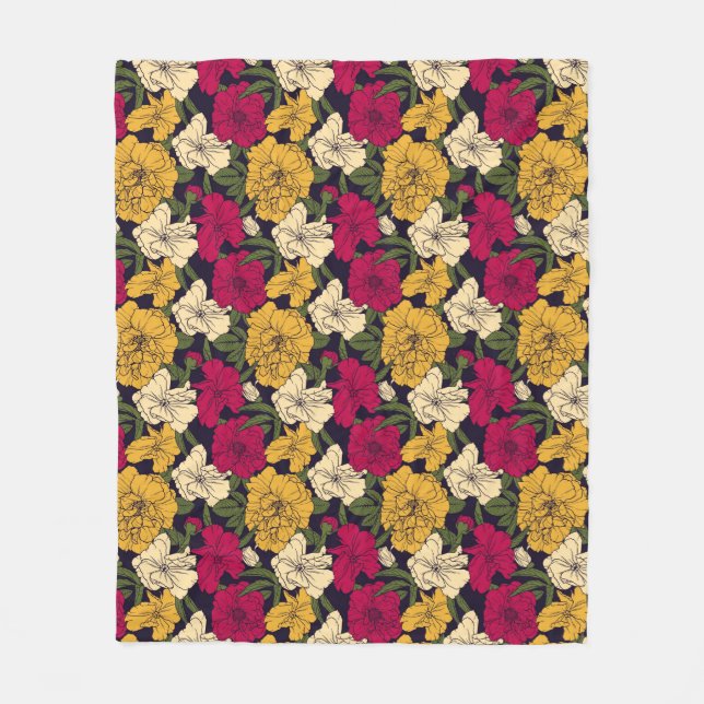 Couverture Polaire Motif floral élégant (Devant)
