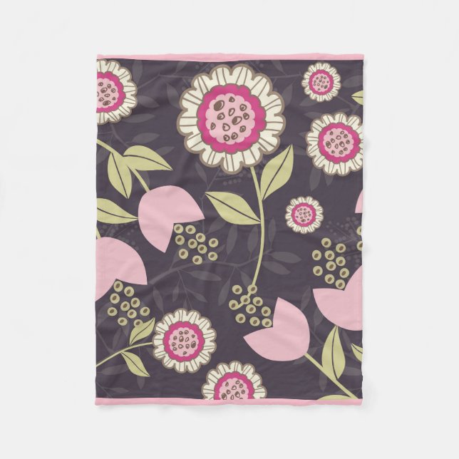 Couverture Polaire Motif floral moderne Big rose (Devant)