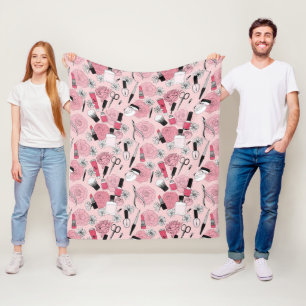 Couverture Polaire Motif floral rose de produits de beauté