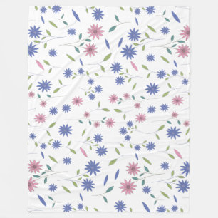 Couverture Polaire Motif floral rose et bleu sans couture