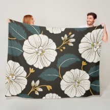 Motif floral sophistiqué avec fleurs blanches