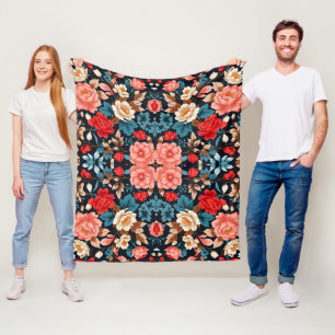 Couverture Polaire Motif floral transparent Design élégant et intempo