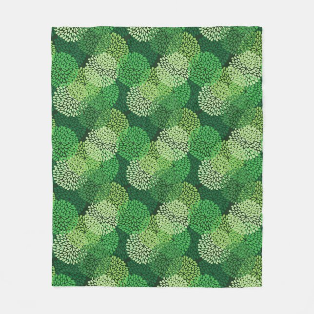 Couverture Polaire Motif floral vert (Devant)