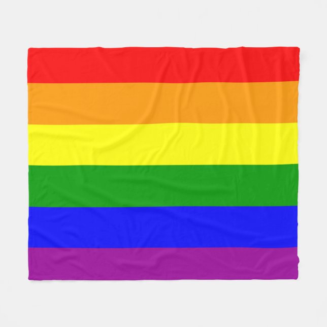 Couverture Polaire motif gay pride Rainbow (Devant (Horizontal))