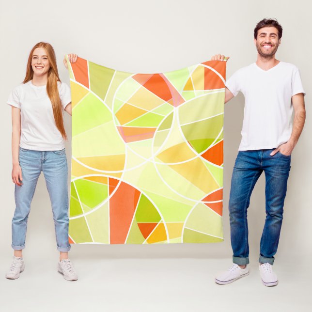 Couverture Polaire motif géométrique Abstrait (En situation)