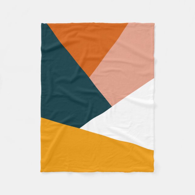 Couverture Polaire Motif géométrique abstrait moderne de bloc de (Devant)