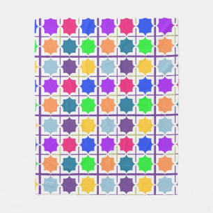 Couverture Polaire Motif géométrique abstrait vif en couleurs vives