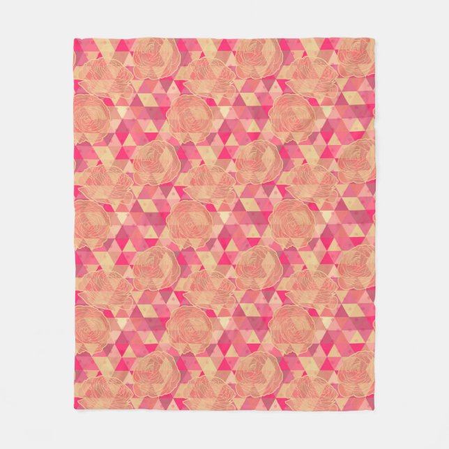 Couverture Polaire Motif géométrique de fleur (Devant)