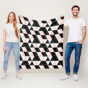 Couverture Polaire Motif géométrique de triangle tirée par la main